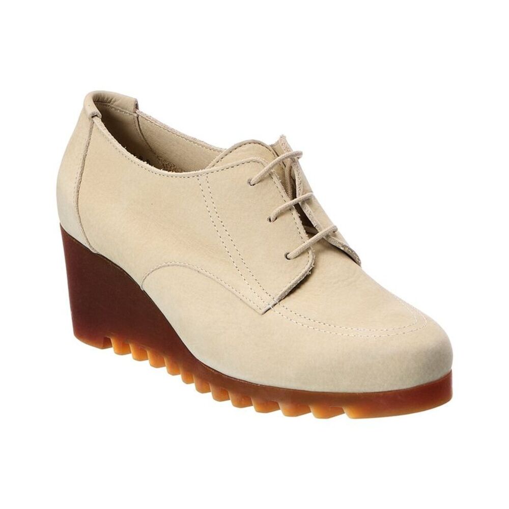 Arche Larrow Leather Wedge Sneaker, Beige